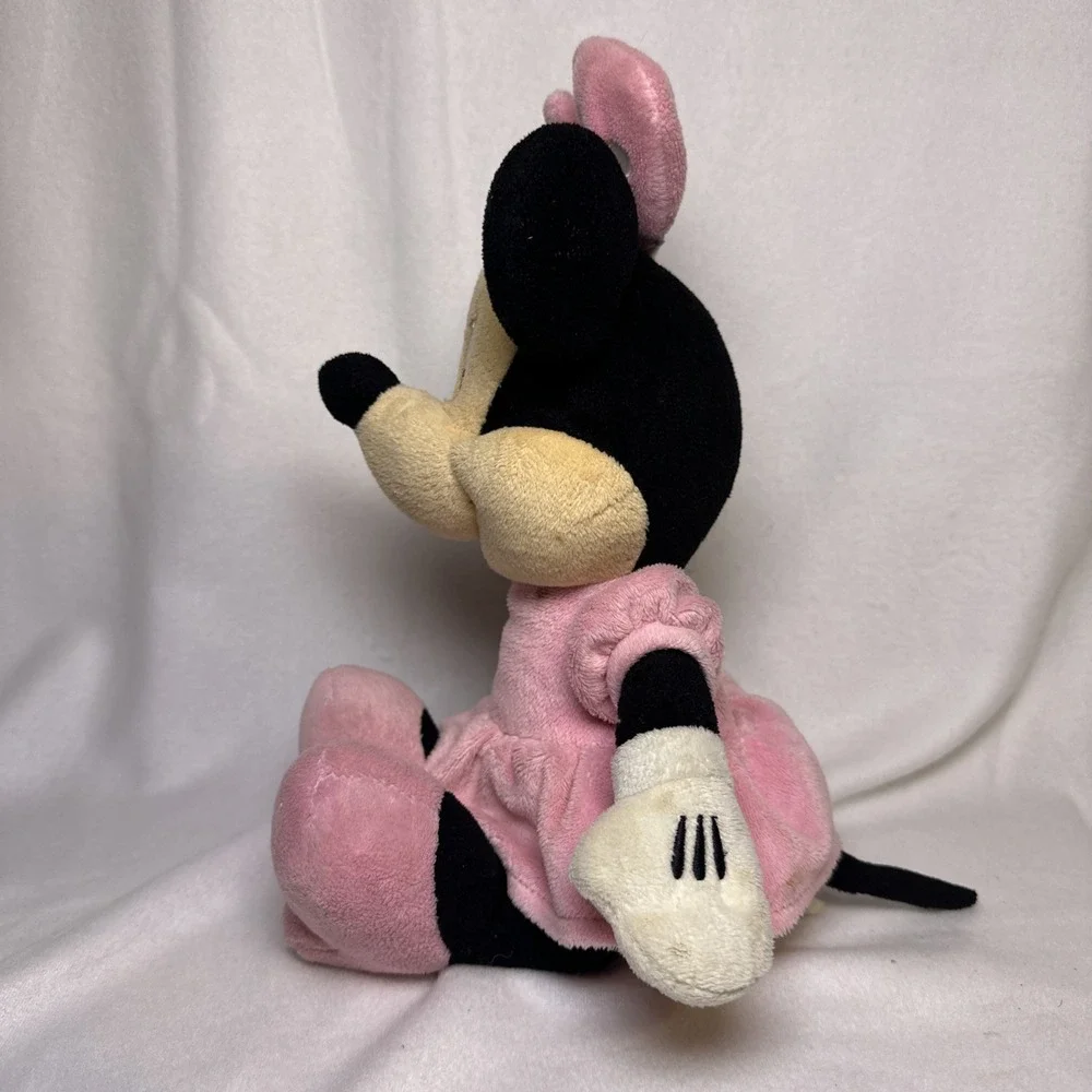 Disney Baby Minnie Mouse Plush Doll Rattle Baby‎ Infant Toy Polka Dot Ribbon 15